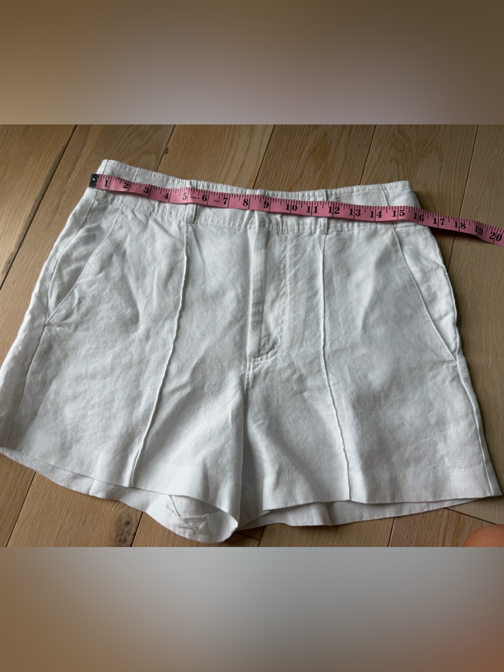 Madewell White High-Waist Linen-Blend Shorts - Picture 5 of 6